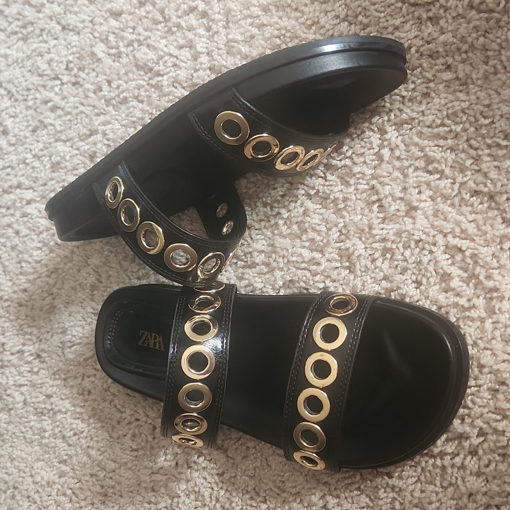 Zara Black Sanadals
